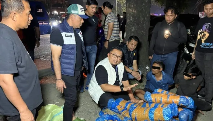 Kejar-kejaran di Trotoar, Polrestabes Medan Tangkap Kurir Ganja dari Aceh